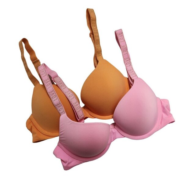 BUNDLE (2) Victoria's Secret T-Shirt Push Up Bras Convertible Adjustable 32A - Picture 1 of 16